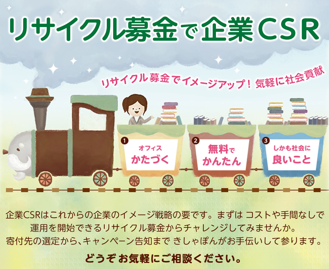 リサイクル募金で企業CSR活動